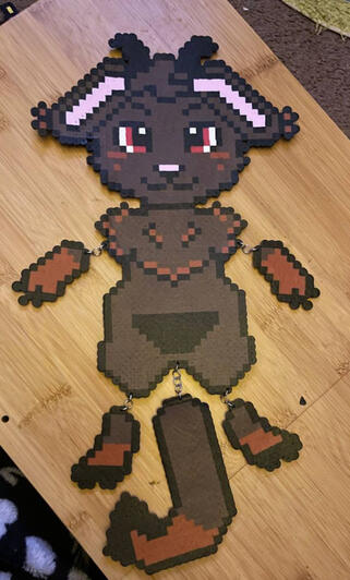 Custom fursona perler commission - Lumi