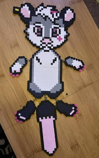 Custom fursona perler commission - Emeri