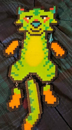 Custom fursona perler commission - Mango